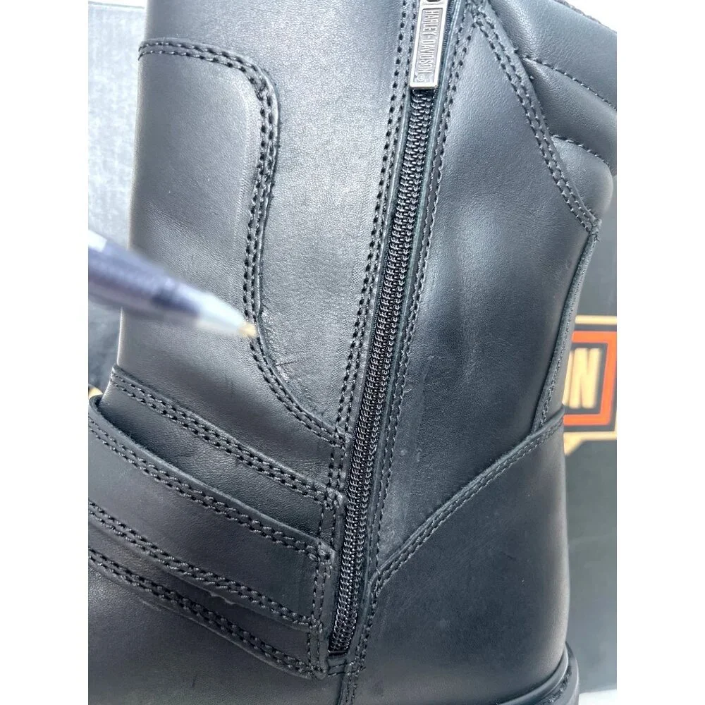 Harley Davidson Men Booker Boots Black Leather Motorcycle Boots Size 13